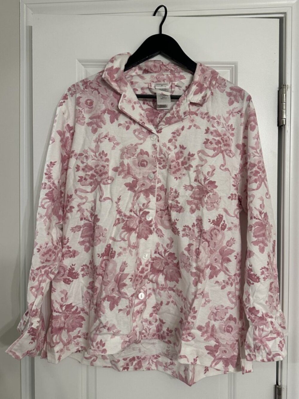 POTTERY BARN Teen LoveShackFancy Flannel Pajama Set in Pink Size Medium - Picture 4 of 10